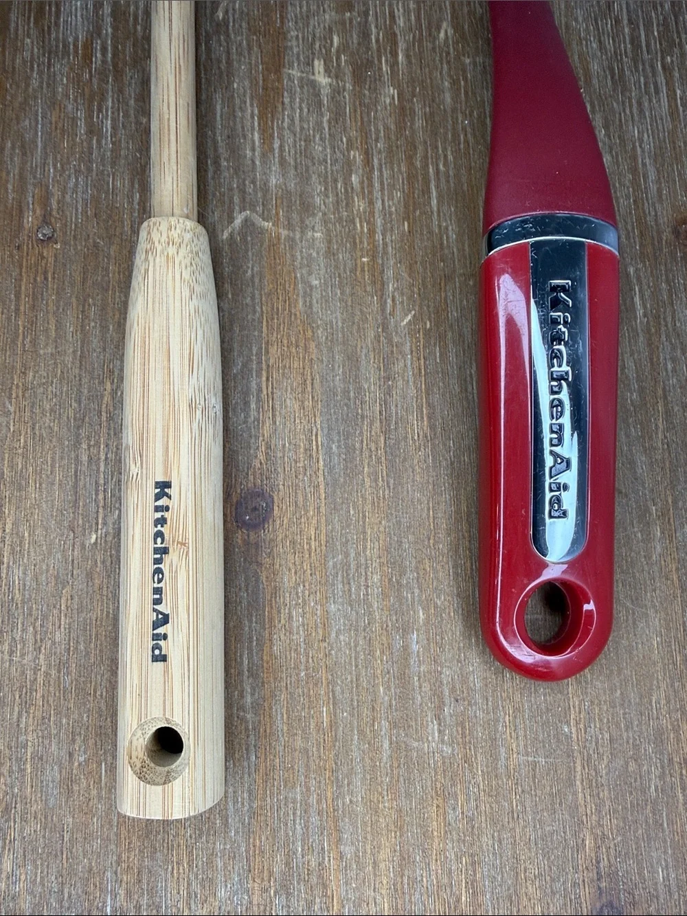 KitchenAid Empire Red Spatula & Bamboo Wooden Spoon